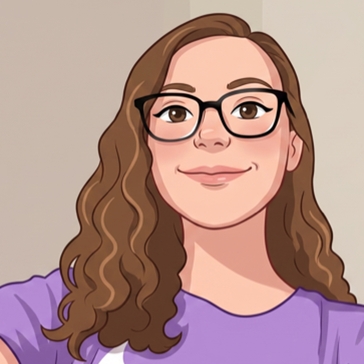 Illustrated portrait of the maker behind Tiny Loops Crochet